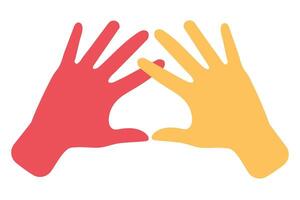 Image of two hands close up on a white background. design for background, poster or banner. vector