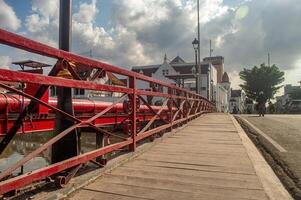 Surabaya, Indonesia, June 20, 2024, Red Bridge, Jembatan Merah, is one of the historical monuments in Surabaya, the site of the battle against Allied troops that killed General Mallaby in 1945 photo