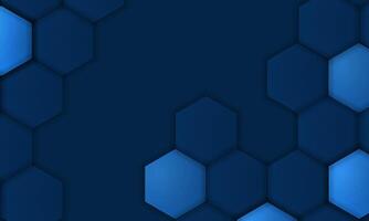 Abstract blue hexagon modern gradient geometric background vector