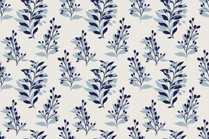 Plain pattern with blue abstract shapes branches leaves on a light background. hand drawing sketch. Creative unique floral stems seamless print. Design for fashion, fabric, wallpaper, textiles vector