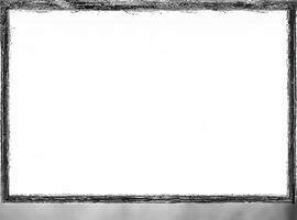 Distressed Rectangle Frame with Grunge Black Borders on White Background - Geometric Shape with Dirt Effect photo