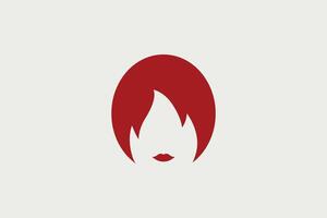Fire Lady Logo. This logo is a combination of the fire symbol and a lady with uniqueness and simple. vector