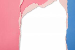 Torn Paper Border Frame on White Background photo