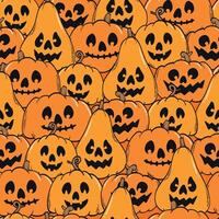 Halloween seamless pattern with Jack o lantern pumpkins for textile prints, digital wallpaper, scrapbooking, stationary, wrapping paper, backgrounds, etc. EPS 10 vector