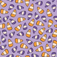 Halloween candy seamless pattern with doodles for wallpaper, scrapbooking, packaging, stationary, textile prints, backgrounds, costumes, digital paper, etc. EPS 10 vector