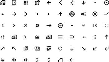Navigation icons set. Includes panel interface icon for arrows, cancel, download, speaker and mobile UI based pictograms. Home page point redo illustration vector