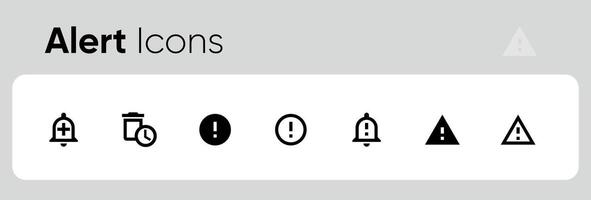 Attention Icon Set. Danger, Caution, warning, error, delete, notification, important or Alert Risk Symbol in a black filled and outlined style. Safety Notice Sign. vector