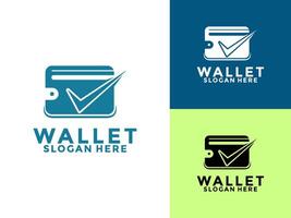 E wallet Check logo design design template, wallet with check symbol vector