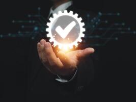 quality mark iso standard certification guarantee business process control to go in the same direction photo