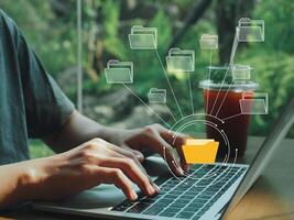 Document Management System DMS Online Document Management Fast and secure within the organization to search for file records. Maintaining files on large databases photo
