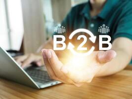 Exchange with B2B Business Technology Commerce interchange of information photo