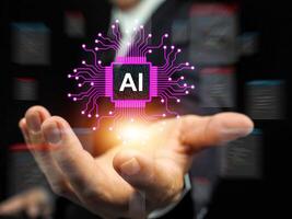 ai artificial intelligence. future technological changes future world connection Code development to upgrade artificial intelligence photo