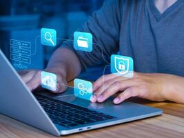 secure internet access cyber security lock screen key Highly secure database file access photo