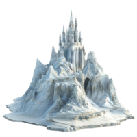frozen castle on a mountain with snow png