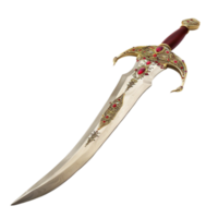 a sword with a red and gold design on it png
