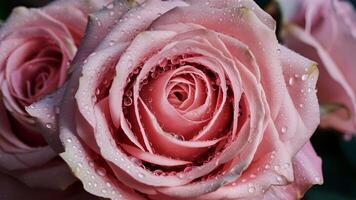 pink rose with water droplets on it photo