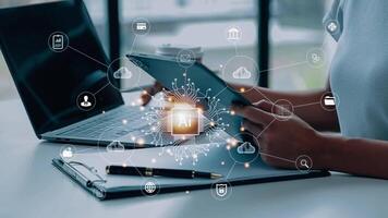 Digital transformation technology strategy, IoT, internet of things. transformation of ideas and the adoption of technology in business in the digital age, enhancing global business capabilities. Ai video