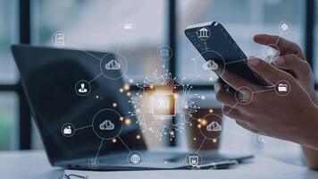 Digital transformation technology strategy, IoT, internet of things. transformation of ideas and the adoption of technology in business in the digital age, enhancing global business capabilities. Ai video
