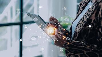 Digital transformation technology strategy, IoT, internet of things. transformation of ideas and the adoption of technology in business in the digital age, enhancing global business capabilities. Ai video