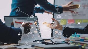 Digital transformation technology strategy, IoT, internet of things. transformation of ideas and the adoption of technology in business in the digital age, enhancing global business capabilities. Ai video
