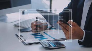 Project manager working with Gantt chart schedule to plan tasks and deliverables. Scheduling activities with a planning software, Corporate strategy for finance, operations, sales, marketing. video