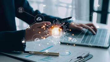 Digital transformation technology strategy, IoT, internet of things. transformation of ideas and the adoption of technology in business in the digital age, enhancing global business capabilities. Ai video