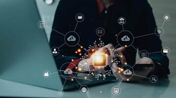 Digital transformation technology strategy, IoT, internet of things. transformation of ideas and the adoption of technology in business in the digital age, enhancing global business capabilities. Ai video