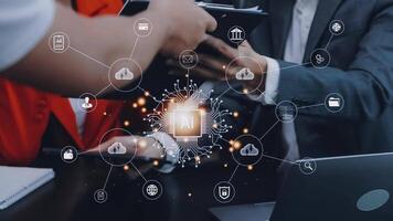 Digital transformation technology strategy, IoT, internet of things. transformation of ideas and the adoption of technology in business in the digital age, enhancing global business capabilities. Ai video