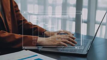 projeto Gerente trabalhando com Gantt gráfico cronograma para plano tarefas e entregas. agendamento Atividades com uma planejamento Programas, corporativo estratégia para finança, operações, vendas, marketing. video