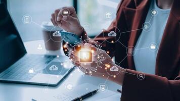 Digital transformation technology strategy, IoT, internet of things. transformation of ideas and the adoption of technology in business in the digital age, enhancing global business capabilities. Ai video