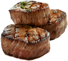 Steak illustration - Cooked Filet Mignon Steaks isolated on a transparent background png