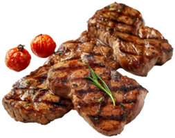 Steak illustration Delicious Grilled Beef Steaks isolated on a transparent background png