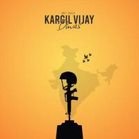 26th July Kargil Vijay Diwas Design Concept With Indian Flag And Army Social Media Post vector
