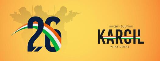26th July Kargil Vijay Diwas Design Concept With Indian Flag And Army Social Media Post vector