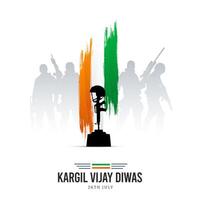 26th July Kargil Vijay Diwas Design Concept With Indian Flag And Army Social Media Post vector
