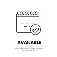 available thin outline icon design good for web or mobile app vector
