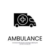 AMBULANCE solid icon design good for web or mobile app vector