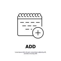 add calendar thin outline icon design good for web or mobile app vector