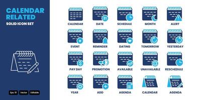 calendar related colored icon design good for web and mobile app vector