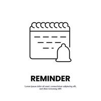 reminder thin outline icon design good for web or mobile app vector