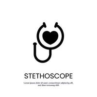 stethoscope solid icon design good for web or mobile app vector