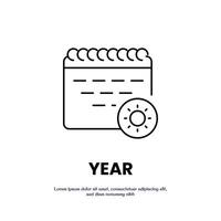 year thin outline icon design good for web or mobile app vector