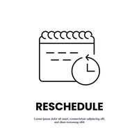 reschedule thin outline icon design good for web or mobile app vector
