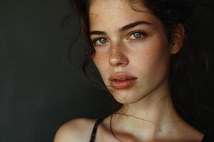 Elegant and Radiant Woman. Captivating Beauty in Graceful Poses and Stylish Fashion photo