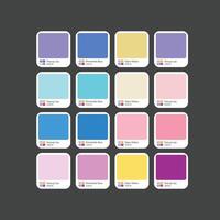 Soft color combination for UIUX design with numeric color code vector