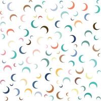 Seamless pattern multicolor half moon isolated on white background illustration vector
