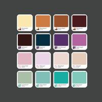 RGB soft vibrant color palette for UIUX design with hex vector