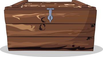 wooden crate isolated on white background realistic image vector