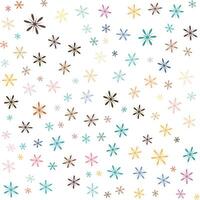 Pattern with multicolor asterisk star flower isolated on white background illustration vector