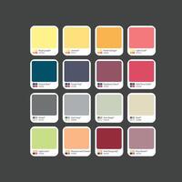 Soft RGB colors catalog with Hex code vector